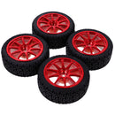 Pack of 4 Rubber Tyre Tyres Tires Wheel Rim Hex 12mm Fits for 1/10 RC Remote Controlled Racing Car 6001-8014