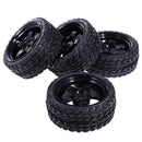 Pack of 4 Rubber Tyre Tyres Tires Wheel Rim Hex 12mm Fits for 1/10 RC Remote Controlled Racing Car 6030-6017