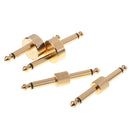 Set of 4 Pieces Guitar Effect Pedal Connector Plug Adapter Angled Straight