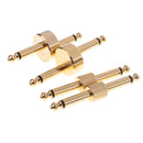 Set of 4 Pieces Guitar Effect Pedal Connector Plug Adapter Angled Straight