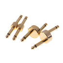 Set of 4 Pieces Guitar Effect Pedal Connector Plug Adapter Angled Straight
