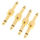 Set of 4 Pieces Adaptor Instrument Guitar Pedal Coupler Connector Straight