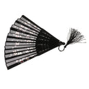 Fashionable Bamboo Foldable Chinese Handheld Fan Women Girls Prom Wedding Party Decor Accessory Black