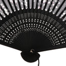 Fashionable Bamboo Foldable Chinese Handheld Fan Women Girls Prom Wedding Party Decor Accessory Black