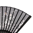 Fashionable Bamboo Foldable Chinese Handheld Fan Women Girls Prom Wedding Party Decor Accessory Black