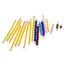 Montessori Maths Material 1-10 Number Count Beads Bar Kids Educational Toys