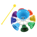8 Sounds Hand Bell Colorful with Plastic Mallet Children Music Toy Percussion