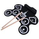 Electronic Roll up Drum 7 Pads Portable Electronic Drum Pad kit Foldable Practice Instrument with 2 Foot Pedals and Drum Sticks