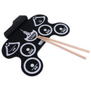 Electronic Roll up Drum 7 Pads Portable Electronic Drum Pad kit Foldable Practice Instrument with 2 Foot Pedals and Drum Sticks