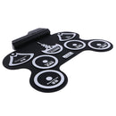 Electronic Roll up Drum 7 Pads Portable Electronic Drum Pad kit Foldable Practice Instrument with 2 Foot Pedals and Drum Sticks