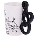 Kids Children Creative Musical Note Handle Design Porcelain Kitchen Milk Cup Coffee Mug Gift