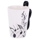 Kids Children Creative Musical Note Handle Design Porcelain Kitchen Milk Cup Coffee Mug Gift