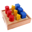 Montessori Geometry Insert Ladder Pillar Matching Toy for Kids Math Shape Learning