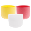 Crystal Singing Bowl C Note for Root Chakra Frosted Quartz 7 Inch White Perfect Sound