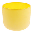 NEW Crystal Singing Bowl E Note for Solar Chakra Frosted Quartz 7 Inch Yellow Perfect Sound