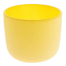 NEW Crystal Singing Bowl E Note for Solar Chakra Frosted Quartz 7 Inch Yellow Perfect Sound
