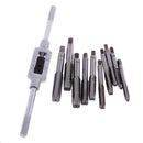 10Pcs M6-M12 Groove Tap Hand Screw Thread Taps with 1Pc M3-M12 1/16'' - 1/2'' Tap Handle Reamer Wrench