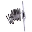 10Pcs M6-M12 Groove Tap Hand Screw Thread Taps with 1Pc M3-M12 1/16'' - 1/2'' Tap Handle Reamer Wrench