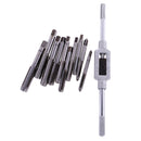 10Pcs M6-M12 Groove Tap Hand Screw Thread Taps with 1Pc M3-M12 1/16'' - 1/2'' Tap Handle Reamer Wrench