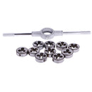 11Pieces Metric Die Wrench M6 to M12 Dies Set Long Handle Die Socket Bar Silver