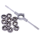 11Pieces Metric Die Wrench M6 to M12 Dies Set Long Handle Die Socket Bar Silver