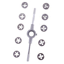 11Pieces Metric Die Wrench M6 to M12 Dies Set Long Handle Die Socket Bar Silver