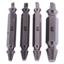 4Pieces Screw Extractor Drill Bits Guide Set Broken Damaged Bolt Remover Easy Out In Case