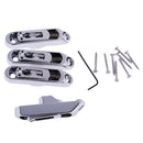 Set of 4 Individual Bass Bridges for 4-String Electric Bass Silver with Mounting Screw Wrench
