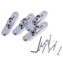 Set of 4 Individual Bass Bridges for 4-String Electric Bass Silver with Mounting Screw Wrench