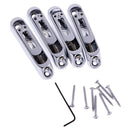 Set of 4 Individual Bass Bridges for 4-String Electric Bass Silver with Mounting Screw Wrench
