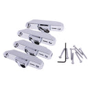 Set of 4 Individual Bass Bridges for 4-String Electric Bass Silver with Mounting Screw Wrench