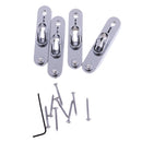 Set of 4 Individual Bass Bridges for 4-String Electric Bass Silver with Mounting Screw Wrench