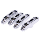 Set of 4 Individual Bass Bridges for 4-String Electric Bass Silver with Mounting Screw Wrench
