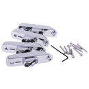 Set of 4 Individual Bass Bridges for 4-String Electric Bass Silver with Mounting Screw Wrench