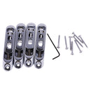 Set of 4 Individual Bass Bridges for 4-String Electric Bass Silver with Mounting Screw Wrench