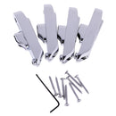 Set of 4 Individual Bass Bridges for 4-String Electric Bass Silver with Mounting Screw Wrench