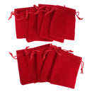 Velvet Drawstring Bags Wedding Party Jewelry Pouches Bracelet Watches Organiser Makeup Box Red Pack Of 10PCS