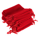 Velvet Drawstring Bags Wedding Party Jewelry Pouches Bracelet Watches Organiser Makeup Box Red Pack Of 10PCS