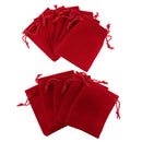 Velvet Drawstring Bags Wedding Party Jewelry Pouches Bracelet Watches Organiser Makeup Box Red Pack Of 10PCS