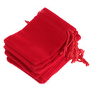 Velvet Drawstring Bags Wedding Party Jewelry Pouches Bracelet Watches Organiser Makeup Box Red Pack Of 10PCS