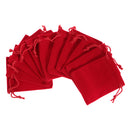 Velvet Drawstring Bags Wedding Party Jewelry Pouches Bracelet Watches Organiser Makeup Box Red Pack Of 10PCS
