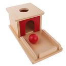 Montessori Sensorial Material Object Permanence Box with Tray and Ball Matching Game Kids Family Educational Training Toys DIY