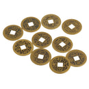Pack of 10 Ten Ancient Chinese Emperor Coins 0.9'' Brass Fortune Coins for Health Good Luck Prosperity