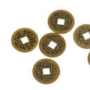 Pack of 10 Ten Ancient Chinese Emperor Coins 0.9'' Brass Fortune Coins for Health Good Luck Prosperity