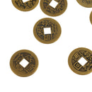 Pack of 10 Ten Ancient Chinese Emperor Coins 0.9'' Brass Fortune Coins for Health Good Luck Prosperity