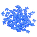Set of 60 Pieces Plastic Board Game Counters with Plane Shape Numeracy Teaching Educational Material DIY Kids Toy Gift Blue