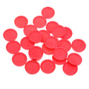 Set of 24 Pieces Plastic Currency Chips Poker Casino Chips Board Game with Crown Pattern DIY Craft Party Fun Red