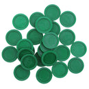 Set of 24 Pieces Plastic Currency Chips Poker Casino Chips Board Game with Crown Pattern DIY Craft Party Fun Green