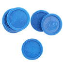 Set of 24 Pieces Plastic Currency Chips Poker Casino Chips Board Game with Crown Pattern DIY Craft Party Fun Blue