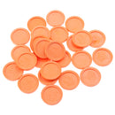 Set of 24 Pieces Plastic Currency Chips Poker Casino Chips Board Game with Crown Pattern DIY Craft Party Fun Orange